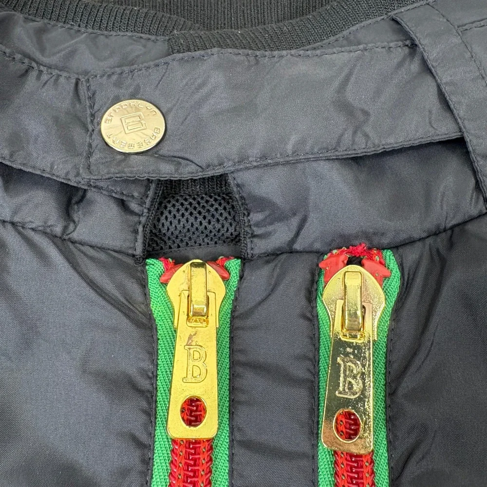 Brooklyn Basement Bomber Jacket Mens 3XL Black Dual Gold Zip Utility Streetwear